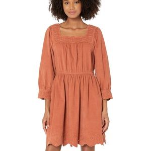Madewell Floral Cut Out Corduroy Dress